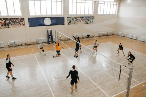 volleyball player attacking